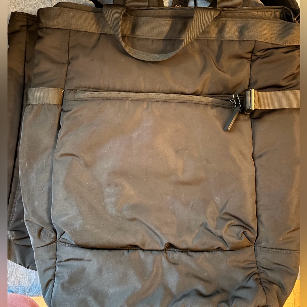 H&M black gym nylon tote bag